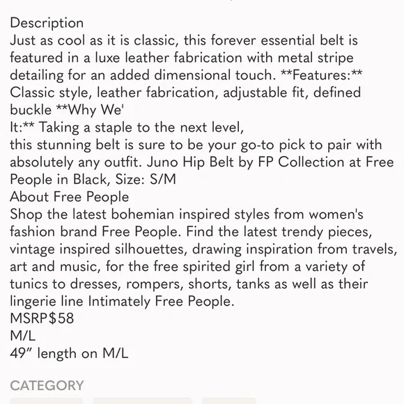 Free People We The Free Juno Belt in Blue - Picture 3 of 3